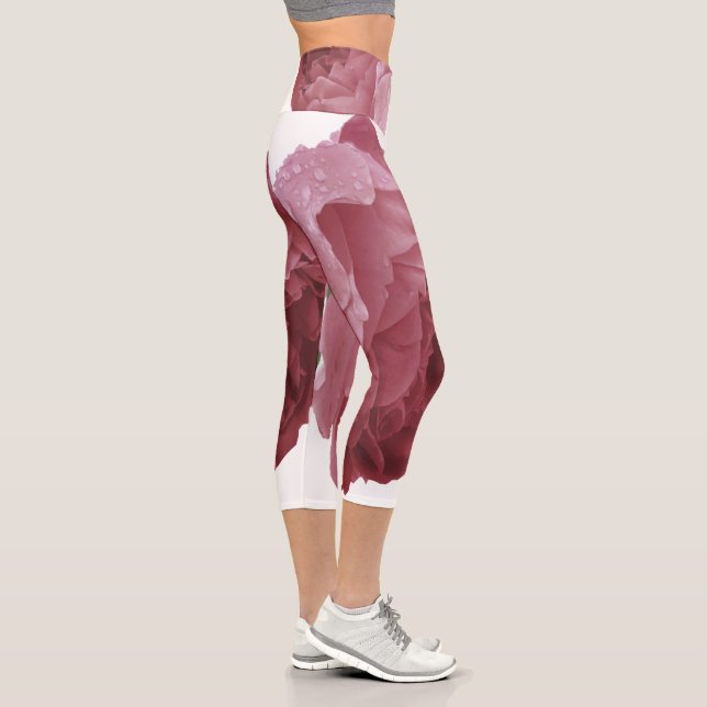 Beautiful rose with great pink colour and raindrop capri leggings (Right)