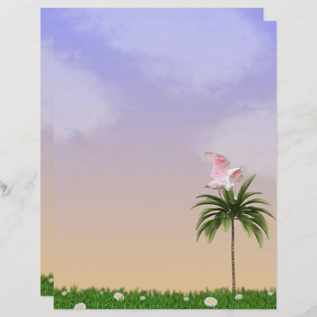 Beautiful Roseate Spoonbill Stationery (Front/Back)