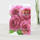 Beautiful Roses 75th birthday for my wife Card<br><div class="desc">Beautiful Roses 75th birthday for my wonderful wife. Customize your message inside.</div>