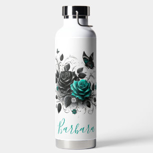 Beautiful Roses and Butterfly Water Bottle
