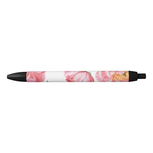 Beautiful Roses Black Ink Pen (Front)