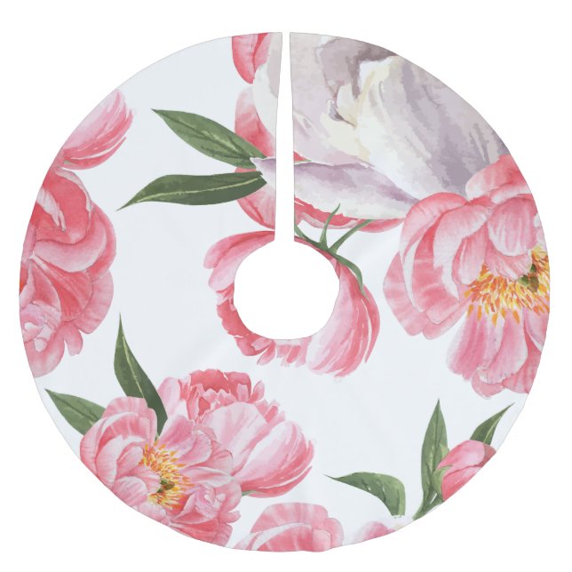 Beautiful Roses Brushed Polyester Tree Skirt (Front)