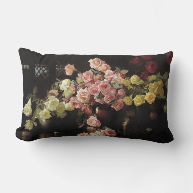 Beautiful Roses (by Joseph DeCamp) Lumbar Pillow (Front)