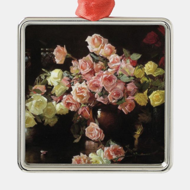 Beautiful Roses (by Joseph DeCamp) Metal Ornament (Front)