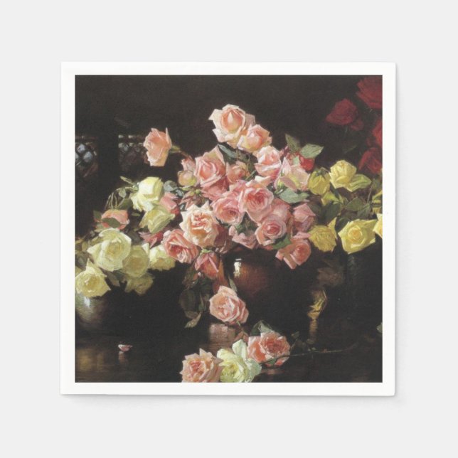 Beautiful Roses (by Joseph DeCamp) Napkin (Front)