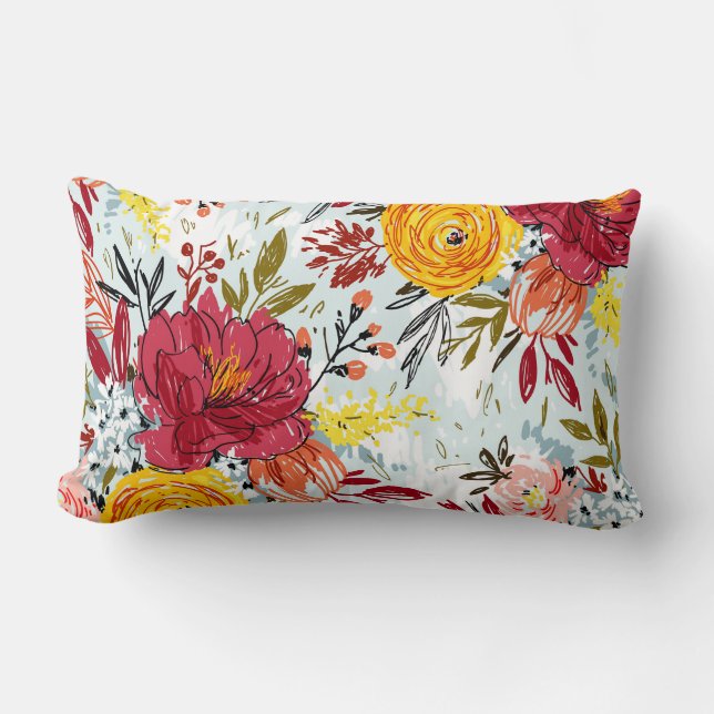Beautiful Roses Lumbar Pillow (Front)