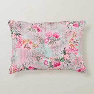 Beautiful roses on vintage paper texture illustrat accent pillow