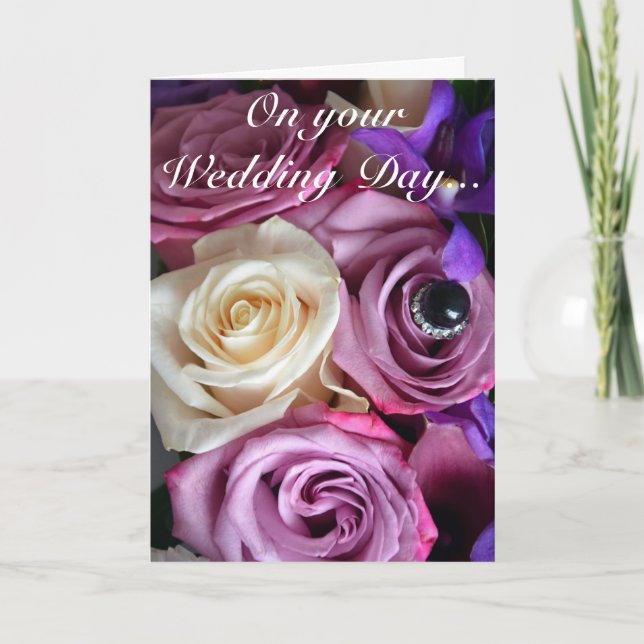 Beautiful roses print wedding card (Front)