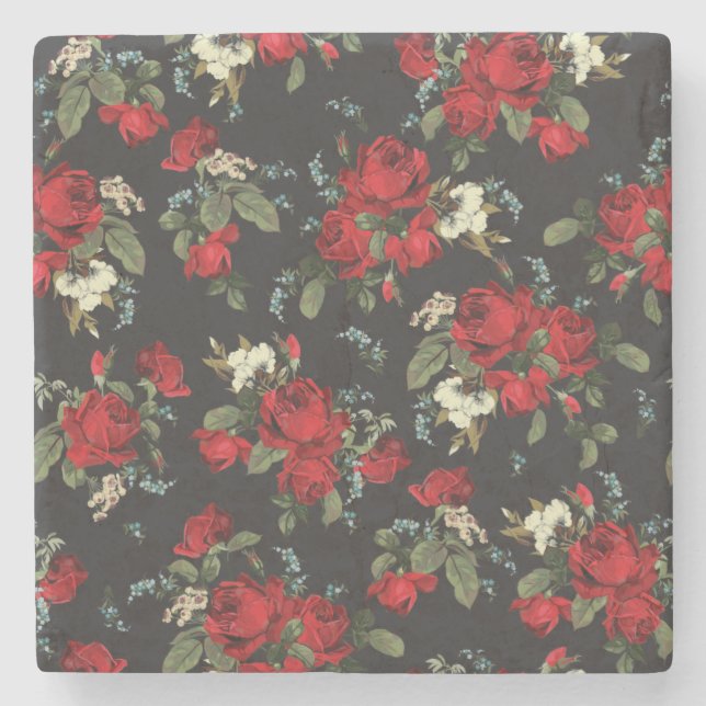 Beautiful Roses Stone Coaster (Front)