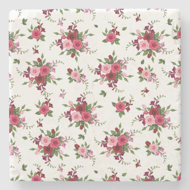 Beautiful Roses Stone Coaster (Front)