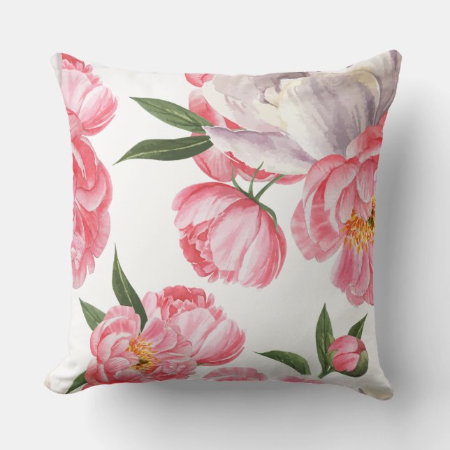 Beautiful Roses Throw Pillow (Front)