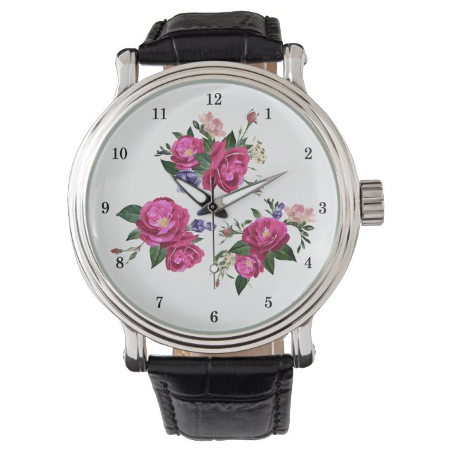 Beautiful Roses Wrist Watch (Front)