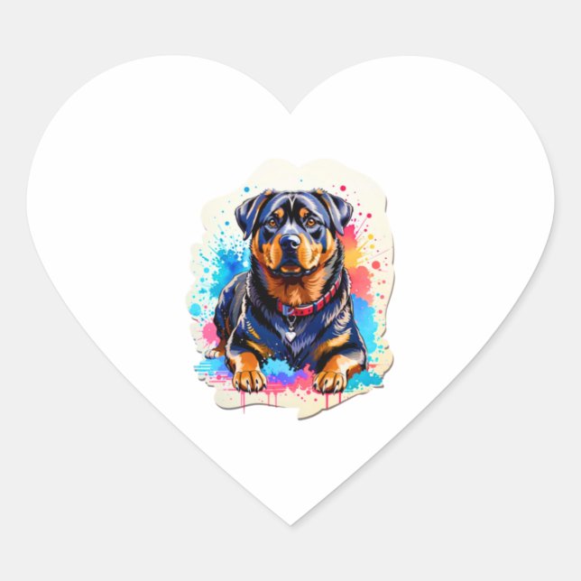 Beautiful Rottweiler Heart Sticker (Front)