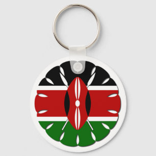 Beautiful Round Kenyan Motif: A National Symbol Keychain