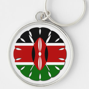Beautiful Round Kenyan Motif: A National Symbol Keychain