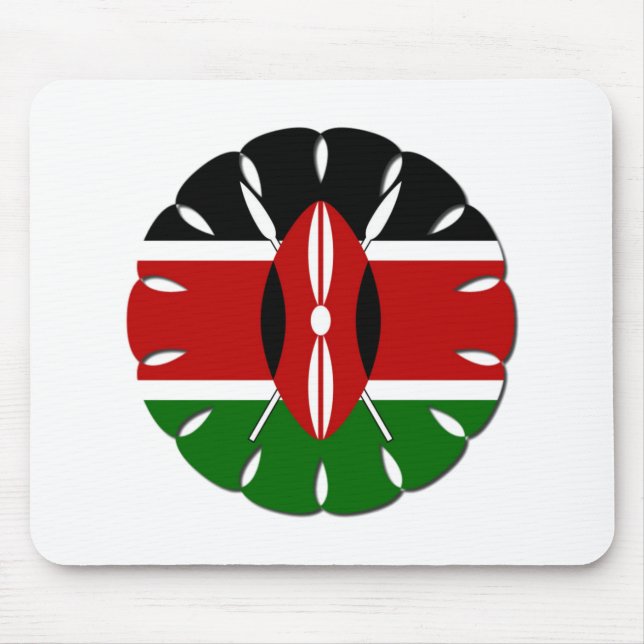 Beautiful Round Kenyan Motif: A National Symbol Mouse Pad (Front)