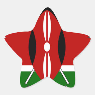 Beautiful Round Kenyan Motif: A National Symbol Star Sticker