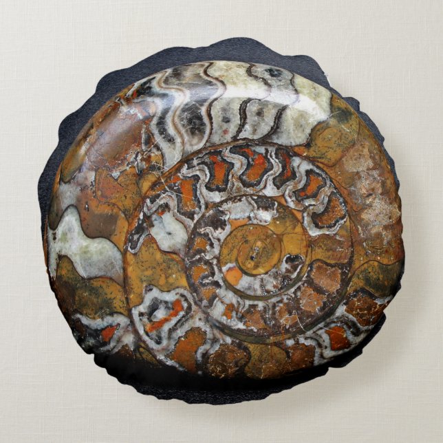 Beautiful Round Snail Shell Throw Pillow (Back)