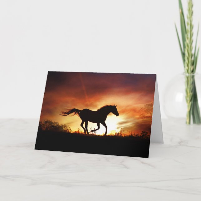 Beautiful Running Horse Note Card (Front)