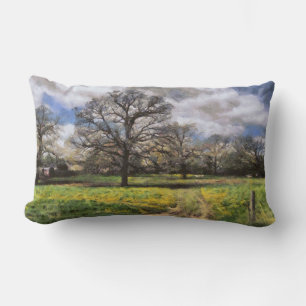 Beautiful Rural Midwest Farm Landscape Lumbar Pillow