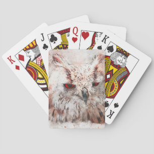 Beautiful Rust Accent Owl   Bicycle Playing Cards