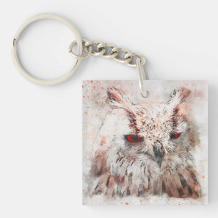 Beautiful Rust Accent Owl  Keychain