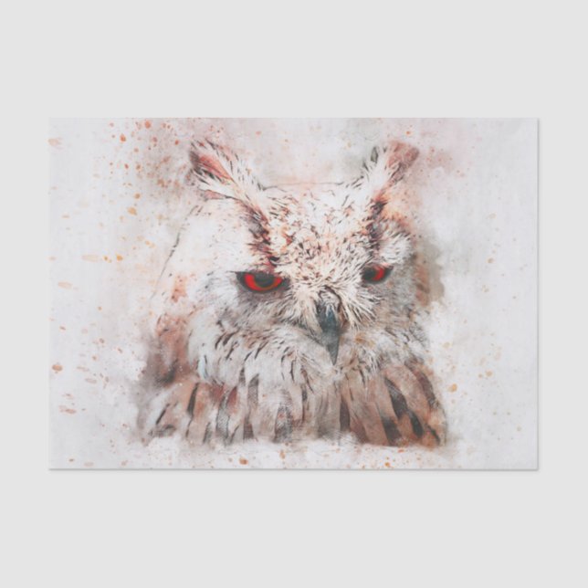 Beautiful Rust Accent Owl  Tissue Paper (Front)