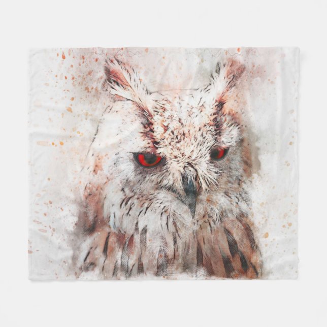 Beautiful Rust Accent Owl  Tote Bag Fleece Blanket (Front (Horizontal))