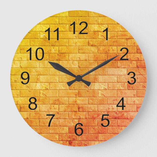 Beautiful Rustic Brick wall Texture Large Clock (Front)