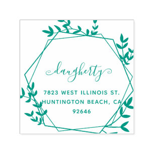 Beautiful Rustic Floral Frame Handwritten Return A Self-inking Stamp