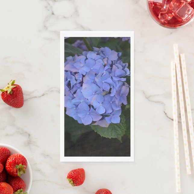 Beautiful & Rustic Hortensia Hydrangea Purple Napkin (Insitu)