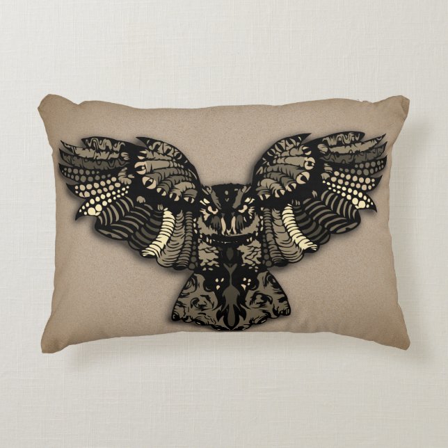 Beautiful Rustic Owl Accent Pillow (Front)