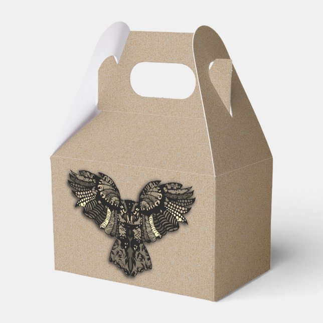 Beautiful Rustic Owl Favor Box (Front Side)
