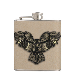 Beautiful Rustic Owl Hip Flask