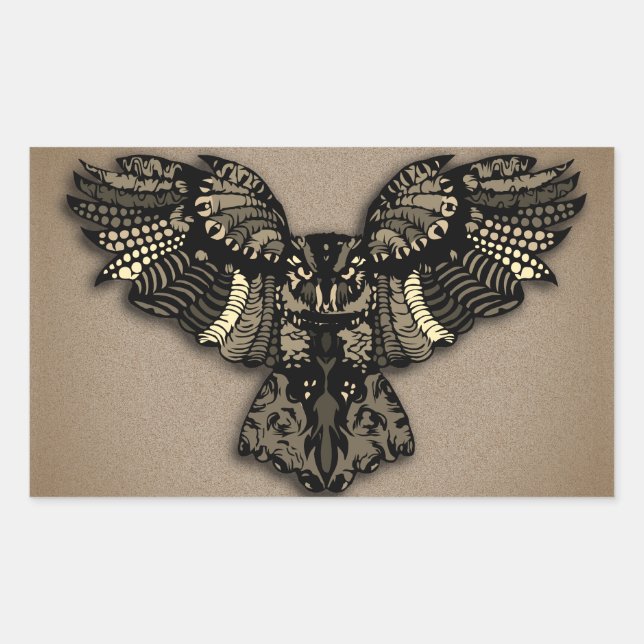 Beautiful Rustic Owl Sticker (Front)