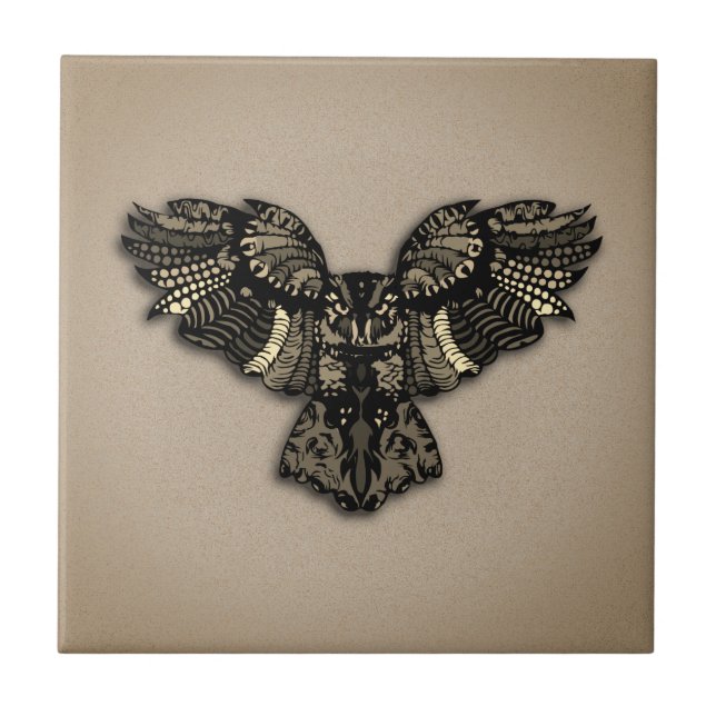 Beautiful Rustic Owl Tile (Front)