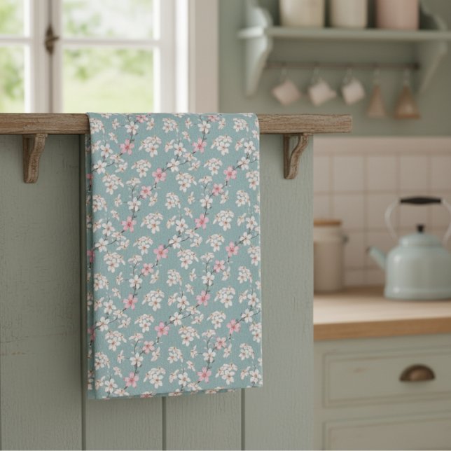 Beautiful Rustic Vintage Cherry Blossoms  Kitchen Towel (Creator Uploaded)