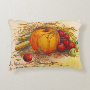 Beautiful Rustic Vintage Happy Thanksgiving Decorative Pillow
