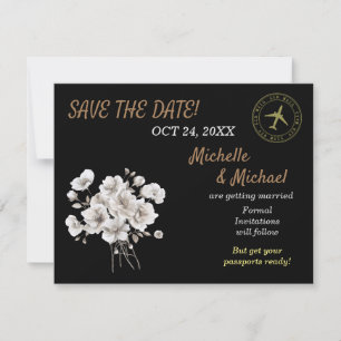 Beautiful Rustic White Flowers Save the Date Card