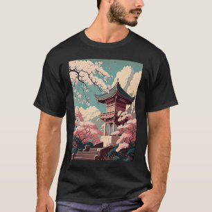 Beautiful Sakura cherry blossom japanese shrine pa T-Shirt