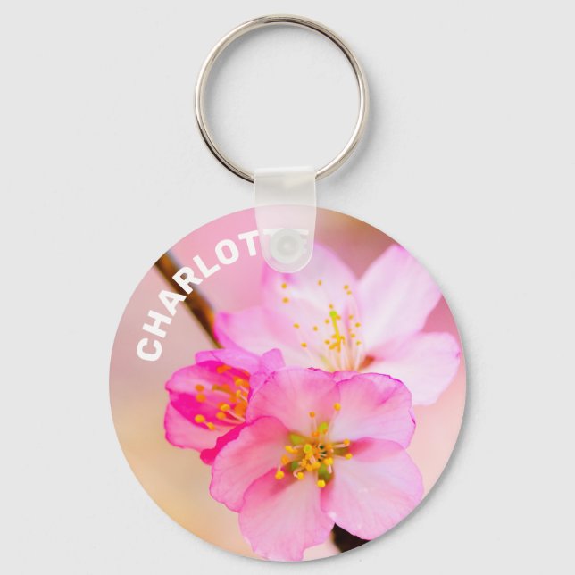 Beautiful Sakura Cherry Blossoms Keychain (Front)