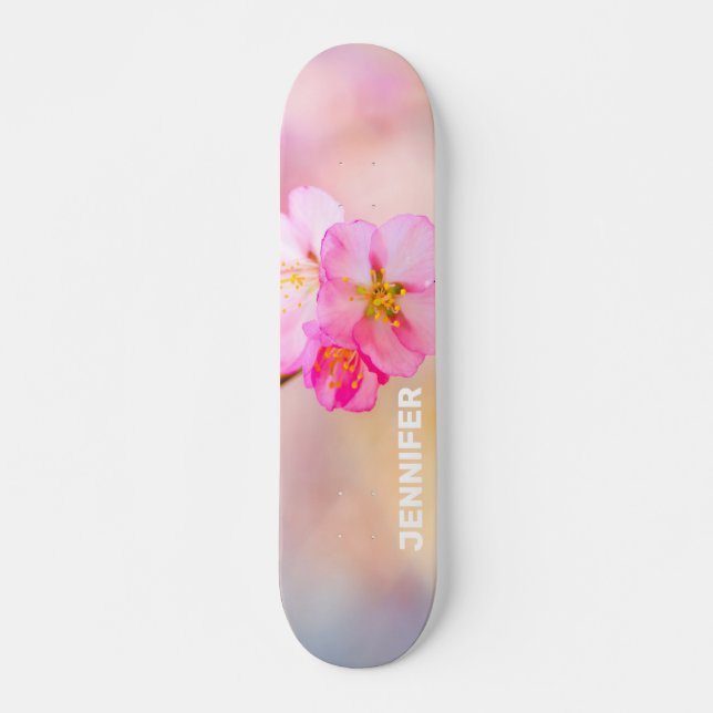 Beautiful Sakura Cherry Blossoms Skateboard (Front)