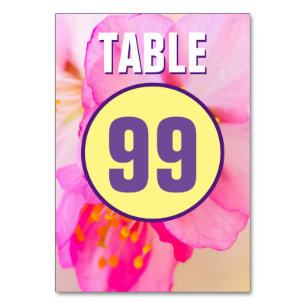Beautiful Sakura Cherry Blossoms Table Number