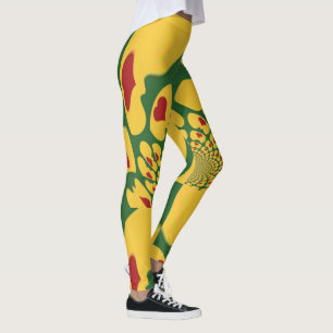 Beautiful samba hearts polka dot abstract design leggings