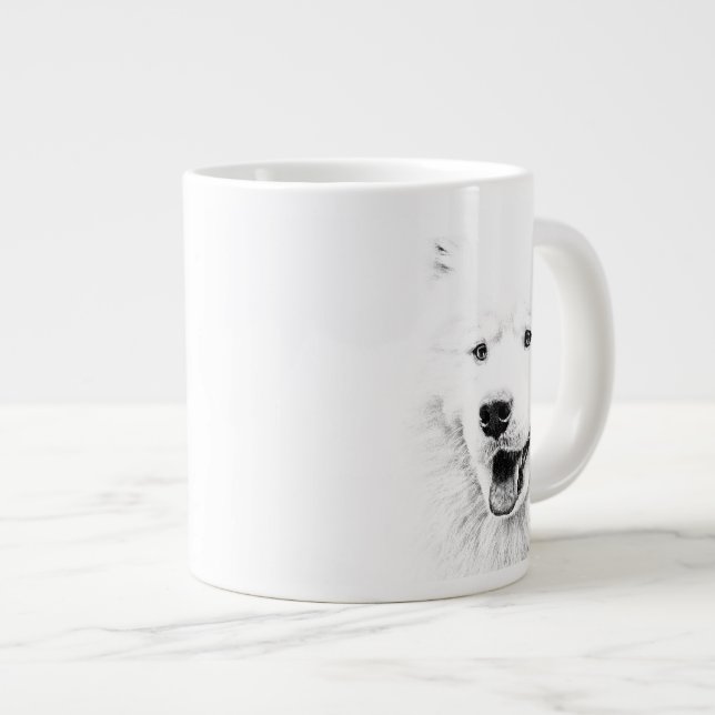Beautiful Samoyed dog art Large Coffee Mug (Front Right)