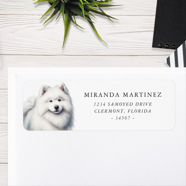 Beautiful Samoyed Dog Return Address Label (Creator Uploaded)