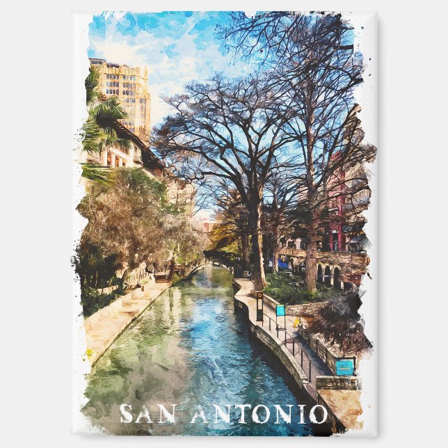 Beautiful San Antonio Texas Vintage City  Magnet (Front)