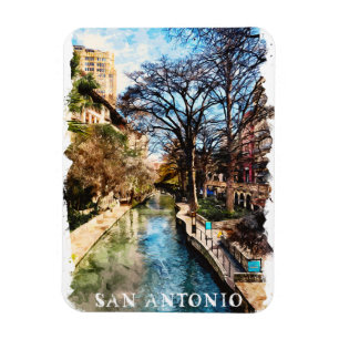 Beautiful San Antonio Texas Vintage City  Magnet