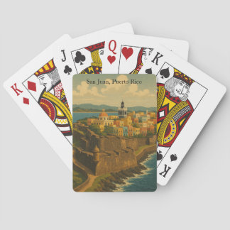 Beautiful San Juan Puerto Rico Retro Art Playing Cards