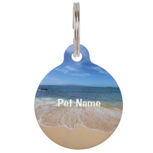 Beautiful Sandy Beach and Waves Pet Tag